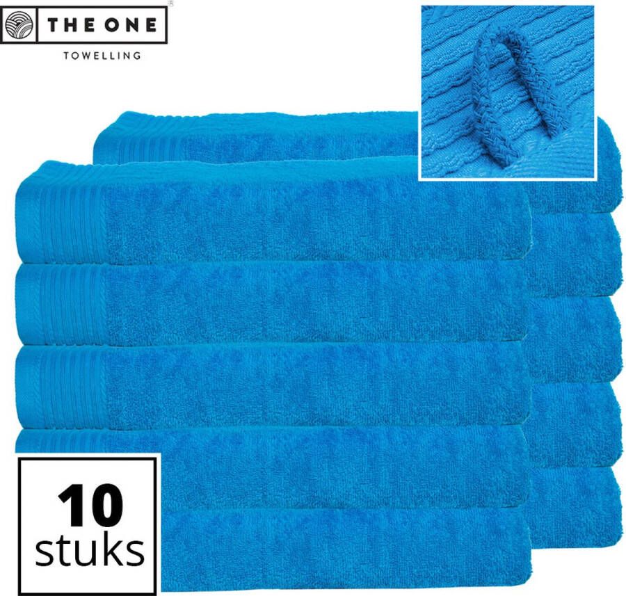 The One towelling Classic Strandlakens Voordeelverpakking Hoge vochtopname 100% Gekamd katoen 100 x 180 cm Turquoise 10 Stuks