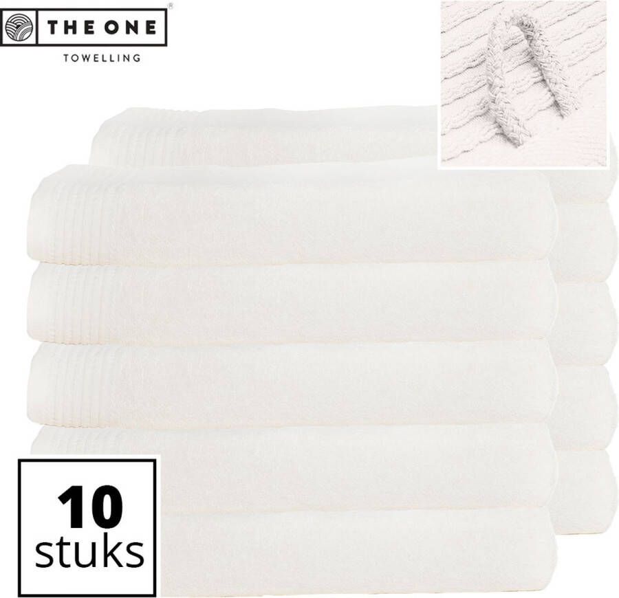 The One towelling Classic Strandlakens Voordeelverpakking Hoge vochtopname 100% Gekamd katoen 100 x 180 cm Ivoor Crème 10 Stuks