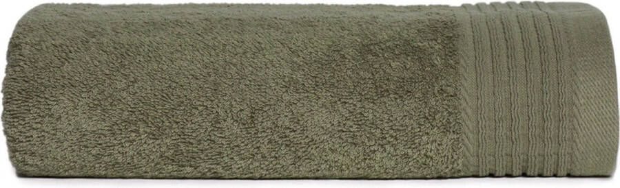 The One towelling Deluxe handdoek Badlaken Hoge vochtopname Met ophanglus 550 gr m² 100% Gekamd katoen 60 x 110 cm Olijfgroen