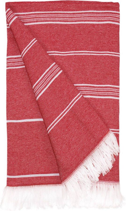 The One towelling Recycled Hammam Handdoek 100x180 cm 300 gr m² Rood 60% gerecycled katoen 40% gerecycled polyester T1-RHAM
