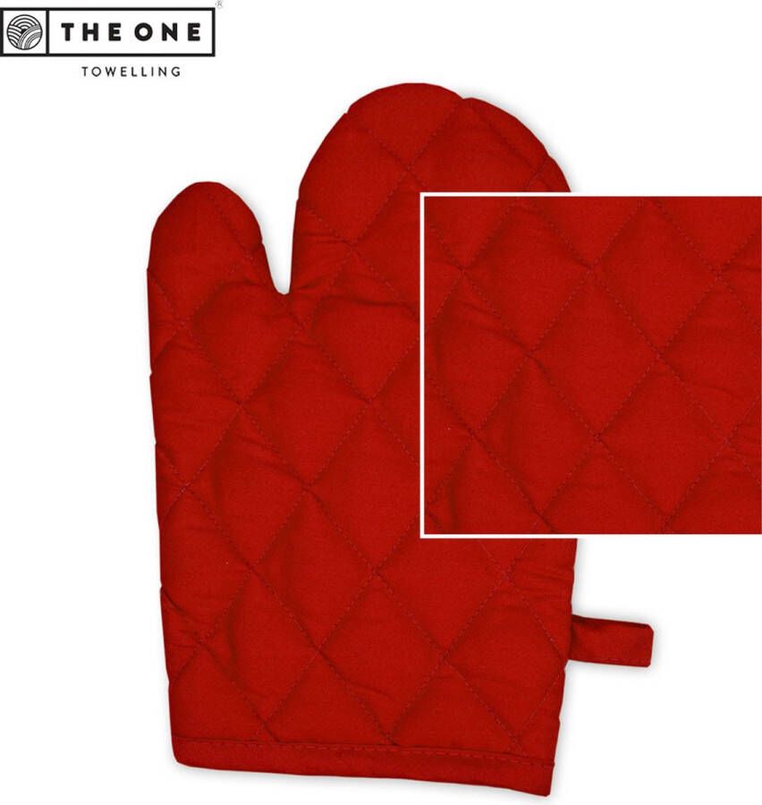 The One towelling Ovenwant Ovenhandschoen 100% Katoen 185 gr m² 20 x 29 cm Rood