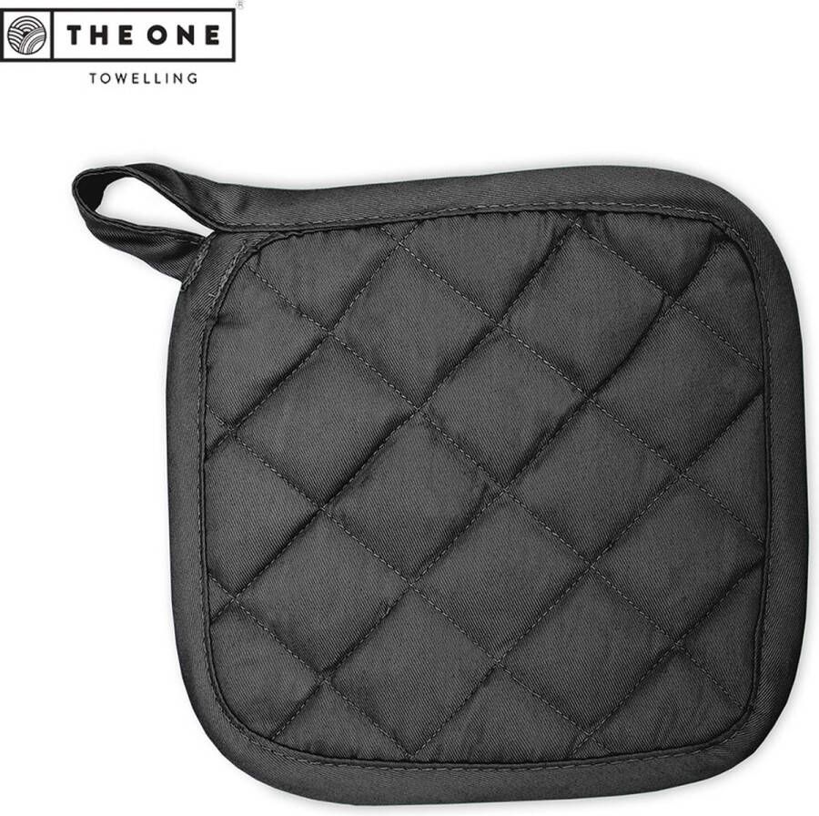 The One towelling Pannenlap 21 x 21 cm Hittebestendig Wasbaar tot 60 graden Stofdikte 185 gr m2 100% Katoen Antraciet