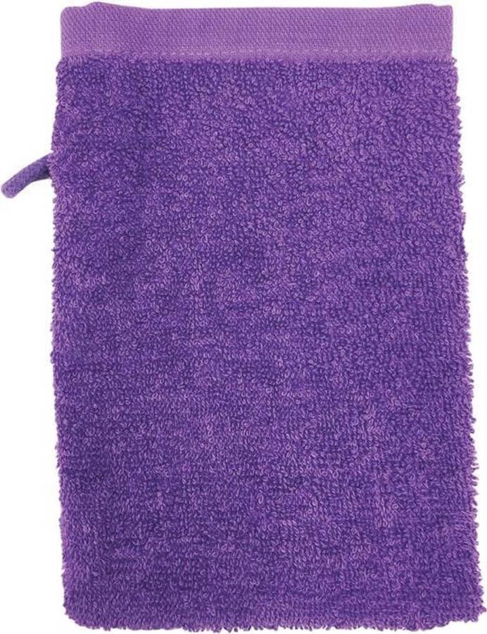 The One towelling washand 16 x 21 cm 500 gr m² Purple 100% katoen T1-Wash