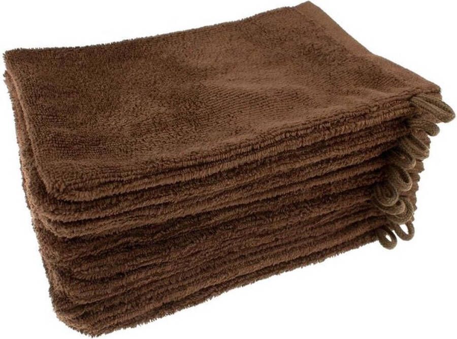 The One Toweling The One Washandjes Bruin 12 stuks