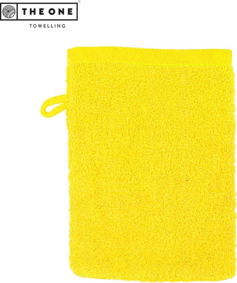 The One towelling washand 16 x 21 cm 500 gr m² Yellow 100% katoen T1-Wash