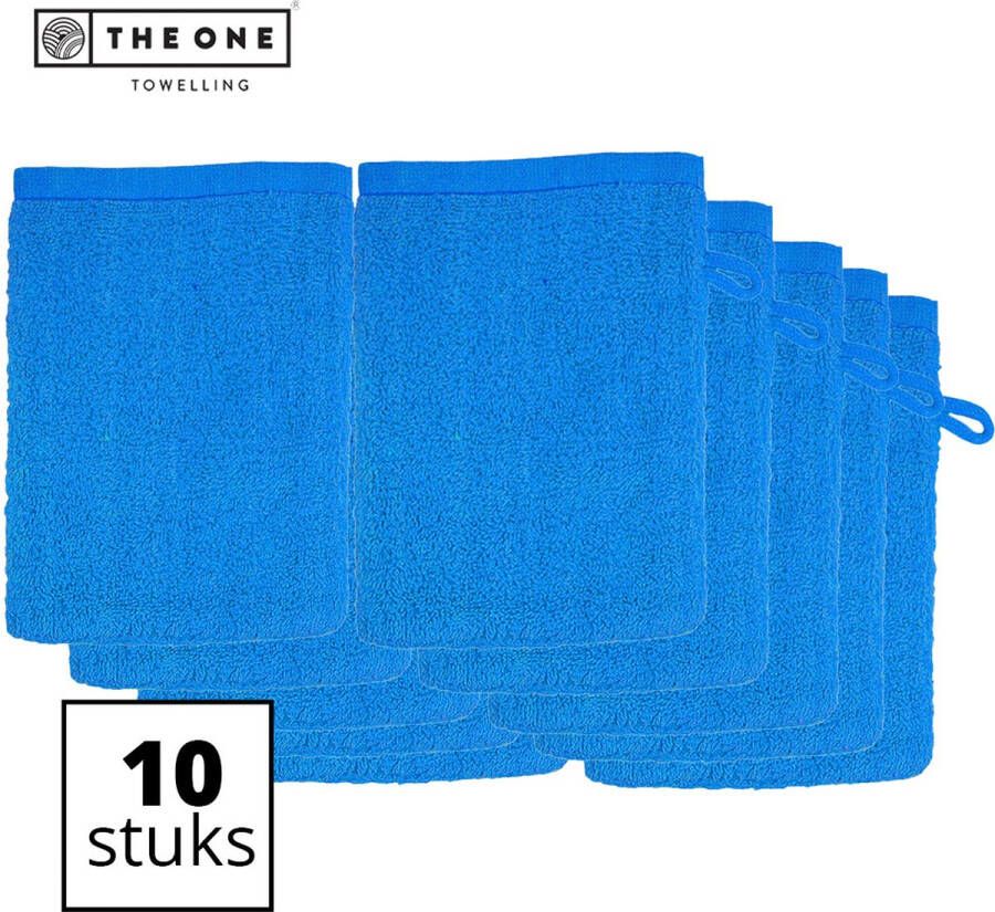 The One towelling Washandjes Washanden Voordeelverpakking 100% Katoen 16 x 21 cm Turquoise 10 Stuks