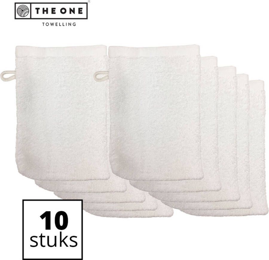 The One towelling Washandjes Washanden Voordeelverpakking 100% Katoen 16 x 21 cm Wit 10 Stuks