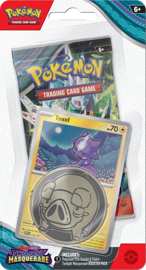 The Pokémon Company Pokémon TCG Scarlet & Violet Twilight Masquerade Checklane Blister Toxel or Pupitar (1x random blister)