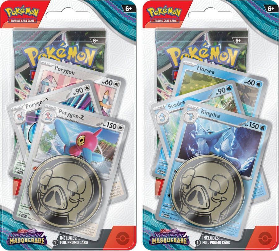 The Pokémon Company Pokémon TCG Scarlet & Violet Twilight Masquerade Premium Checklane Blister Porygon-Z or Kingdra (1x random blister)