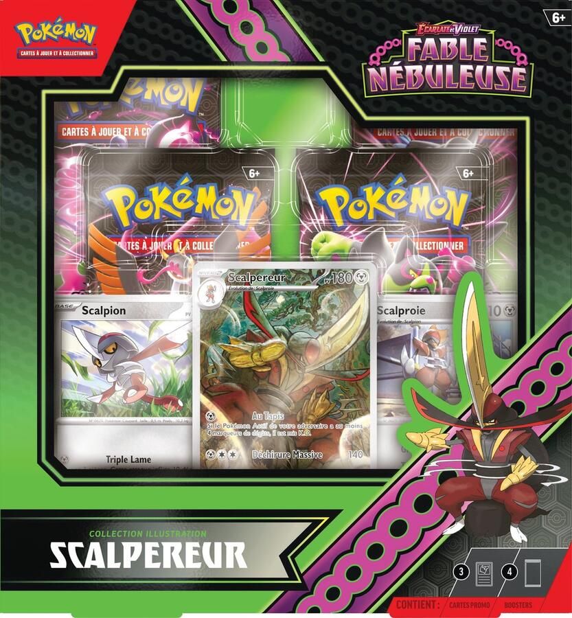 The Pokémon Company Pokémon JCC Écarlate et Violet Collection Illustration EV6.5 Fable Nébuleuse Scalpereur