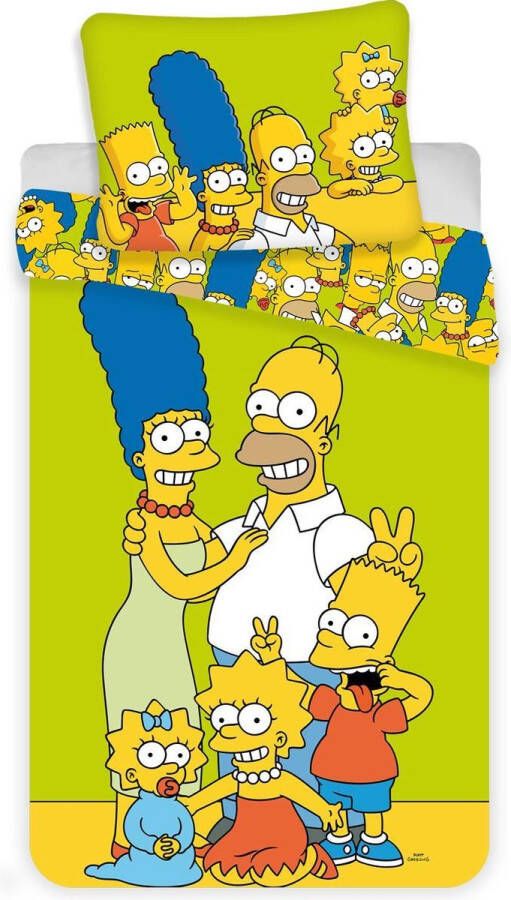 Slaaptextiel nl The Simpsons dekbedovertrek Family Eenpersoons 140 x 200 cm Katoen