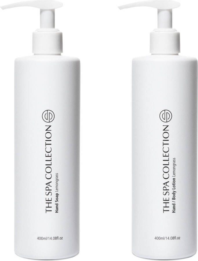 The Spa Collection Lemongrass Handzeep + Body Lotion Milde formulering 400 ml Pompfles Set van 2 stuks