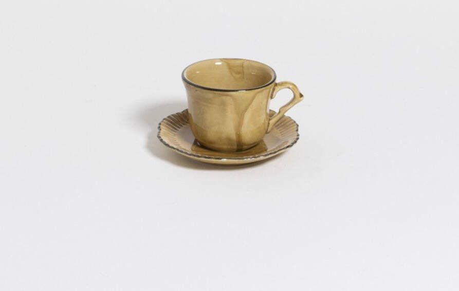The Table Attic Espresso Kop en Schotel Honey Geel handgemaakt espressokopje 45 ml