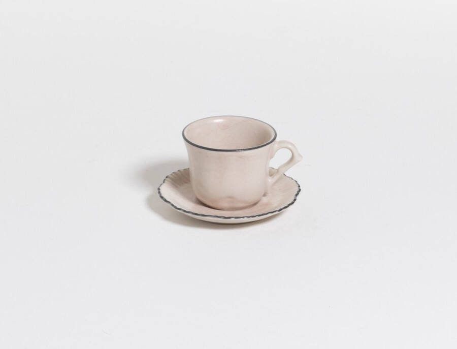 The Table Attic Espresso Kop en Schotel Rosé Roze handgemaakt espressokopje 45 ml