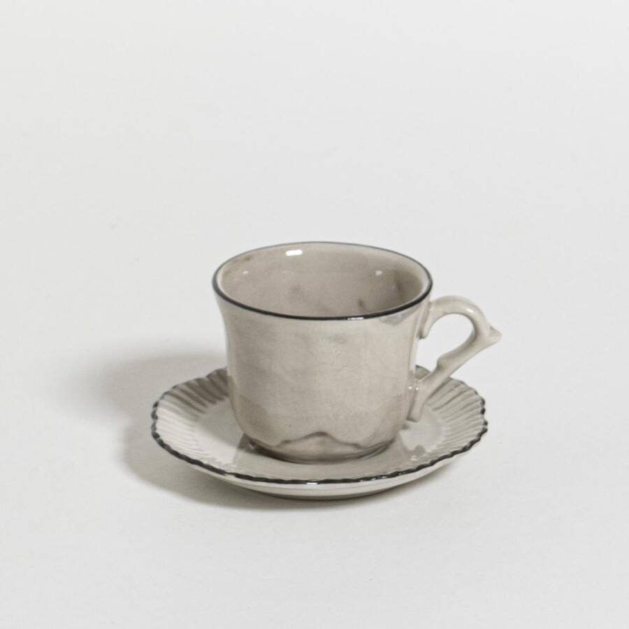 The Table attic espresso kop en schotel Ø 5 65 ml handgemaakt crème