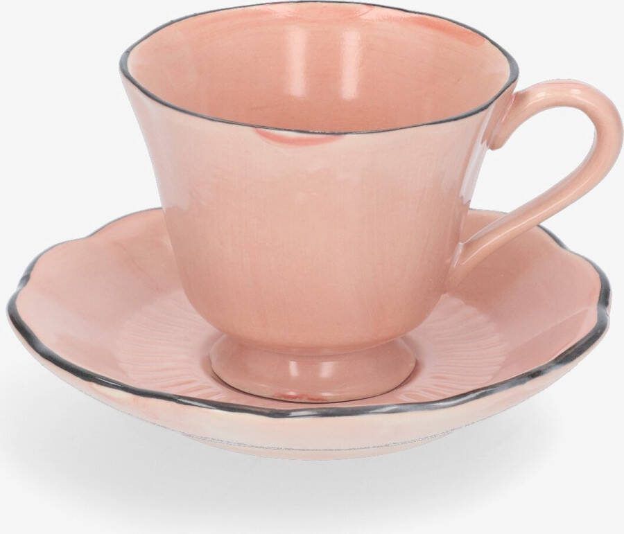 The Table Attic Kop en Schotel Rosé Roze handgemaakt koffiekopje espressokopje 140 ml