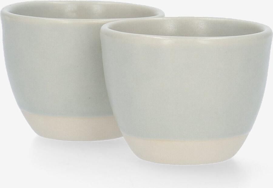 The Table Atelier Eierdop Set van 2 Sea Salt lichtgrijs Handgemaakte Eierdopjes 5x4 cm