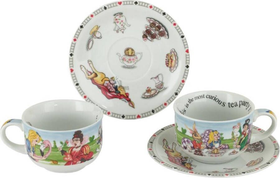 The Teapottery Cardew Design Tea Pottery Alice in Wonderland kop en schotel set van 2 stuks (AWL310)
