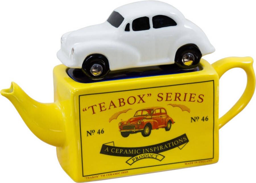 The TeaPottery Ceramic Inspirations Tea Pottery Teapot Matchbox Morris Minor Cream one cup