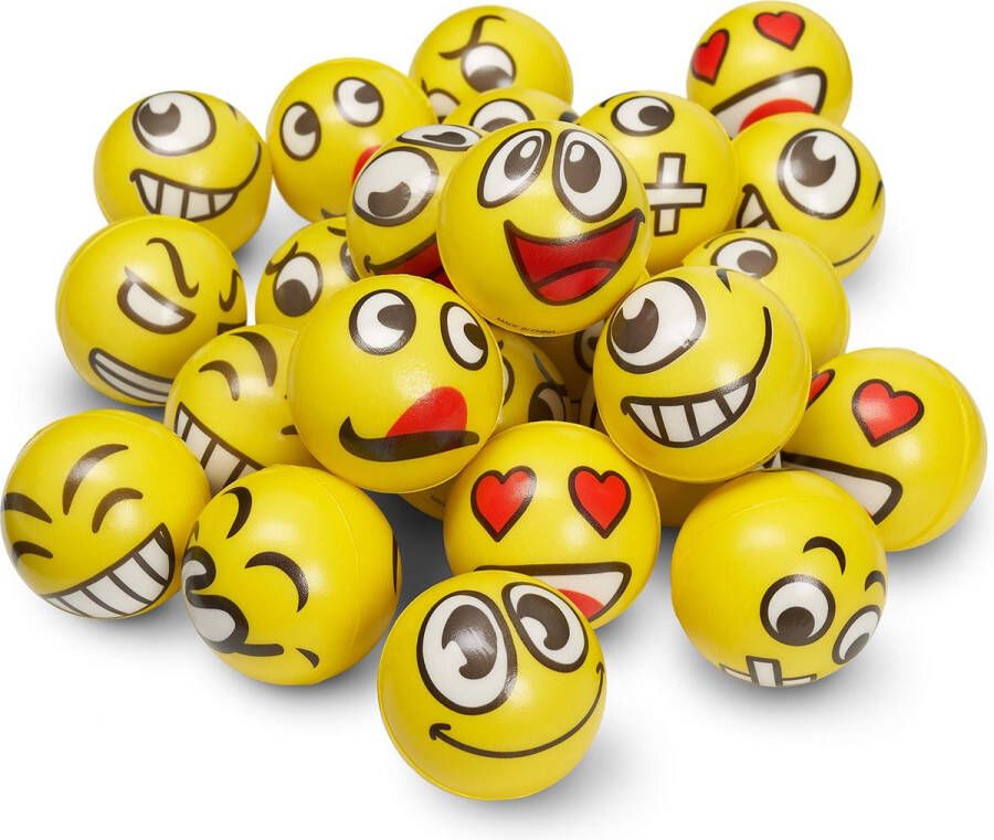 The Twiddlers 24 stuks Grappige emoji stressballen Vermindert stress en angst Klein fidget oefenspeelgoed Ideaal speelgoed voor kinderen en volwassenen