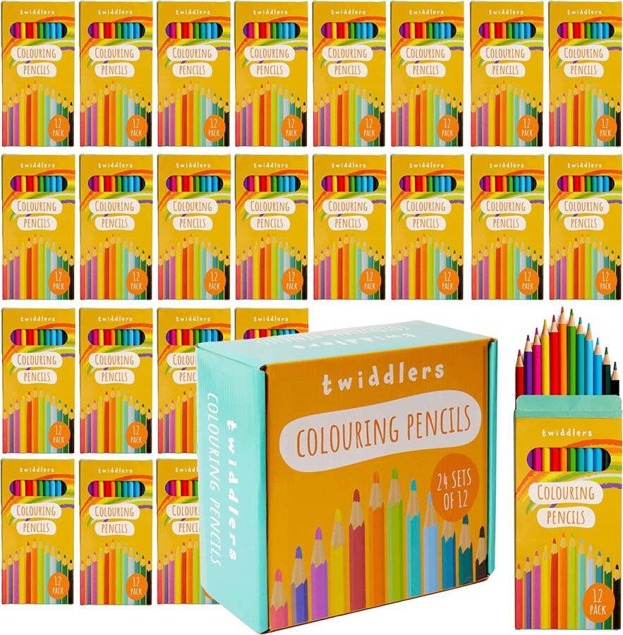 The Twiddlers 288 Kleurpotloden voor Kinderen & Volwassenen (24x12 Stuks) 17 5cm Lengte Uitdeelcadeautje