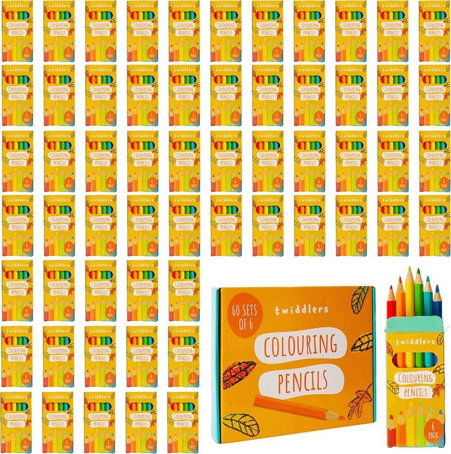 The Twiddlers 360 Kleine Kleurpotloden (60x Doosjes met 6) Mini Uitdeelcadeautje voor Kinderen 8 7cm lang Traktaties Kinderverjaardagen