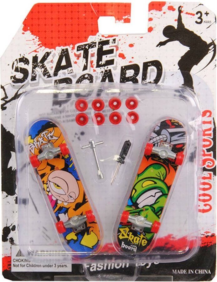 The Twiddlers Skateboard Mini skateboard voor je vingers Fingerboard 1 setje van 2 skateboards met accessoires