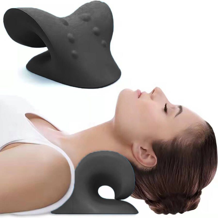 The Useful Nekstretcher Massagekussen Nekkussen Neckcloud Shiatsu Massagekussen Hoofdkussen Triggerpoint Rugpijn Nek Stretcher Zwart