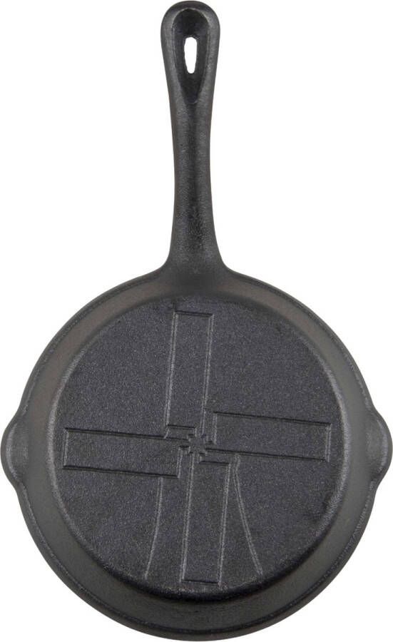 The Windmill Cast Iron Skillet S met steel Gietijzer Ø17 5 cm