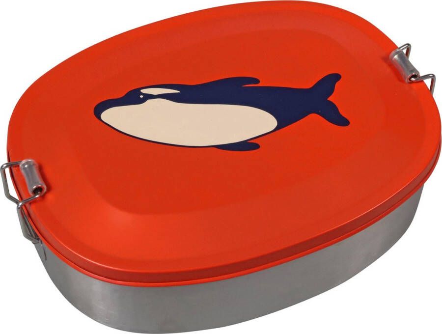 The Zoo Collection broodtrommel roestvrij staal LUNCHBOX orca mat