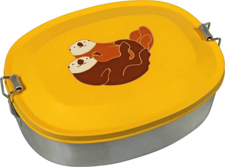 The Zoo Collection broodtrommel roestvrij staal LUNCHBOX sea otter zeeotter mat