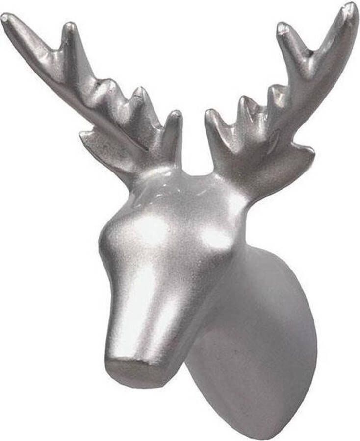 The Zoo Collection THE ZOO wandhaak DEAR DEER polystone hert zilver