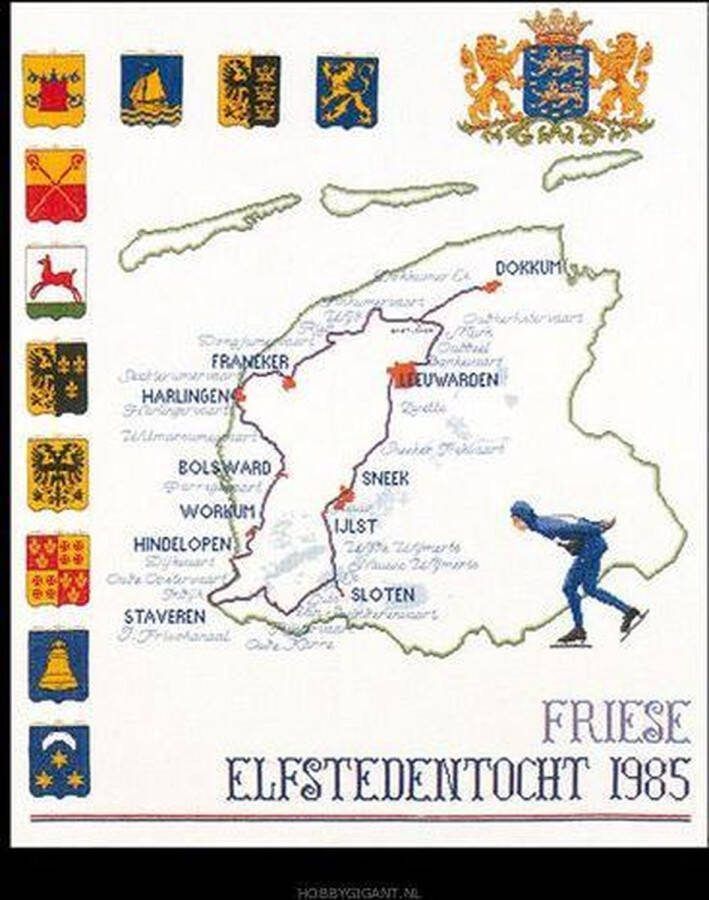 Thea Gouverneur Borduurpakket 1061A Elfstedentocht Aida stof 100% katoen