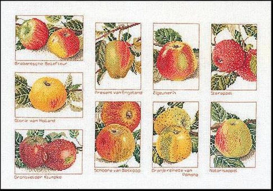 Thea Gouverneur Borduurpakket 2082 Appels Linnen stof