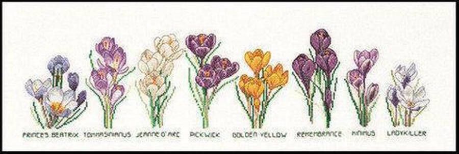 Thea Gouverneur Borduurpakket 3074 Crocussen Linnen stof
