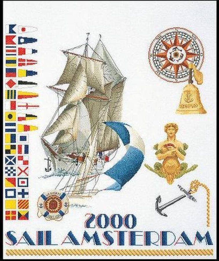 Thea Gouverneur Borduurpakket 3080 Sail Amsterdam 2000 Linnen stof
