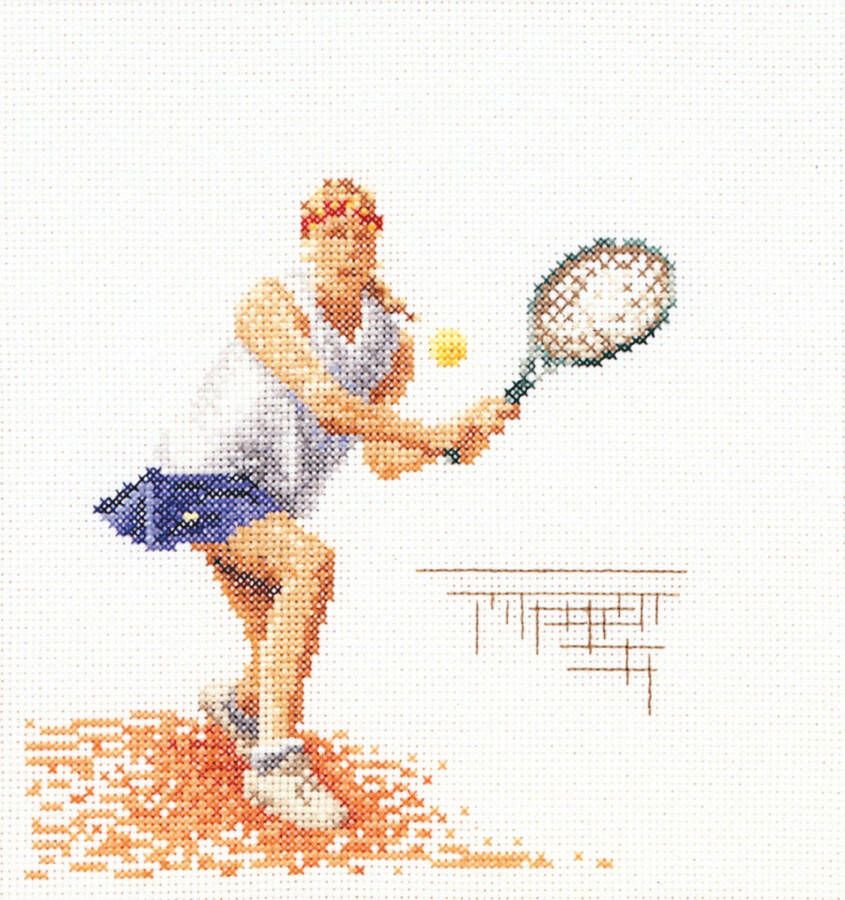 Thea Gouverneur Borduurpakket met telpatroon 3031A Voorgesorteerde DMC Garens Tennis Aida 16 cm x 17 cm DIY Kit