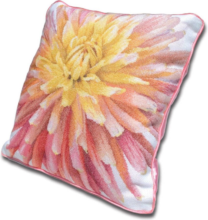 Thea Gouverneur Borduurpakket met telpatroon 441A Voorgesorteerde DMC Garens Dahlia Aida 33 cm x 33 cm DIY Kit