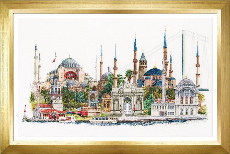 Thea Gouverneur Borduurpakket met telpatroon 479 Voorgesorteerde DMC Garens Istanbul Linnen 79 cm x 50 cm DIY Kit