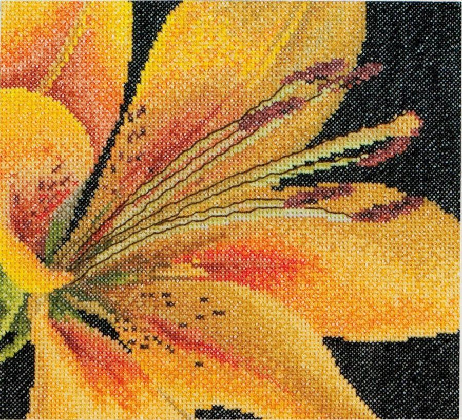 Thea Gouverneur Borduurpakket met telpatroon 486A Voorgesorteerde DMC Garens Lelie Aida 15 cm x 14 cm DIY Kit