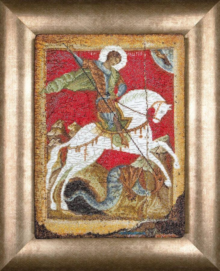 Thea Gouverneur Borduurpakket met telpatroon 498A Voorgesorteerde DMC Garens St. George Icoon Aida 22 cm x 34 cm DIY Kit