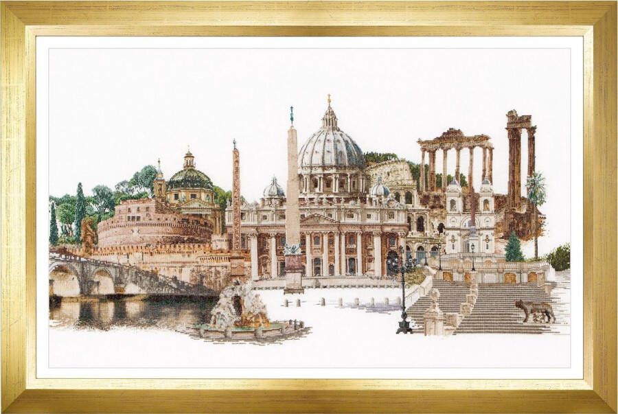 Thea Gouverneur Borduurpakket met telpatroon 499A Voorgesorteerde DMC Garens Rome Italië Aida 79 cm x 50 cm DIY Kit