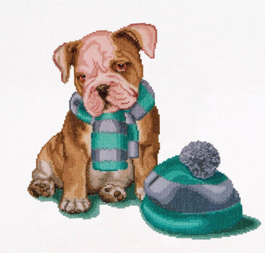 Thea Gouverneur Borduurpakket met telpatroon 733A Voorgesorteerde DMC Garens It's Cold Outside Aida 31 cm x 30 cm DIY Kit