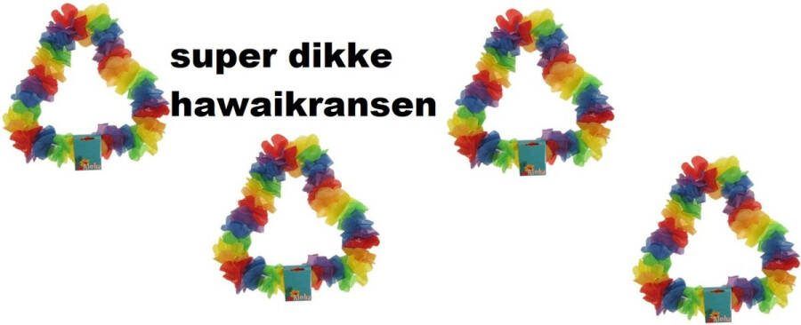 Themaparty 156x Hawai kransen regenboog bont hawai krans hawaii slinger tropical thema feest festival