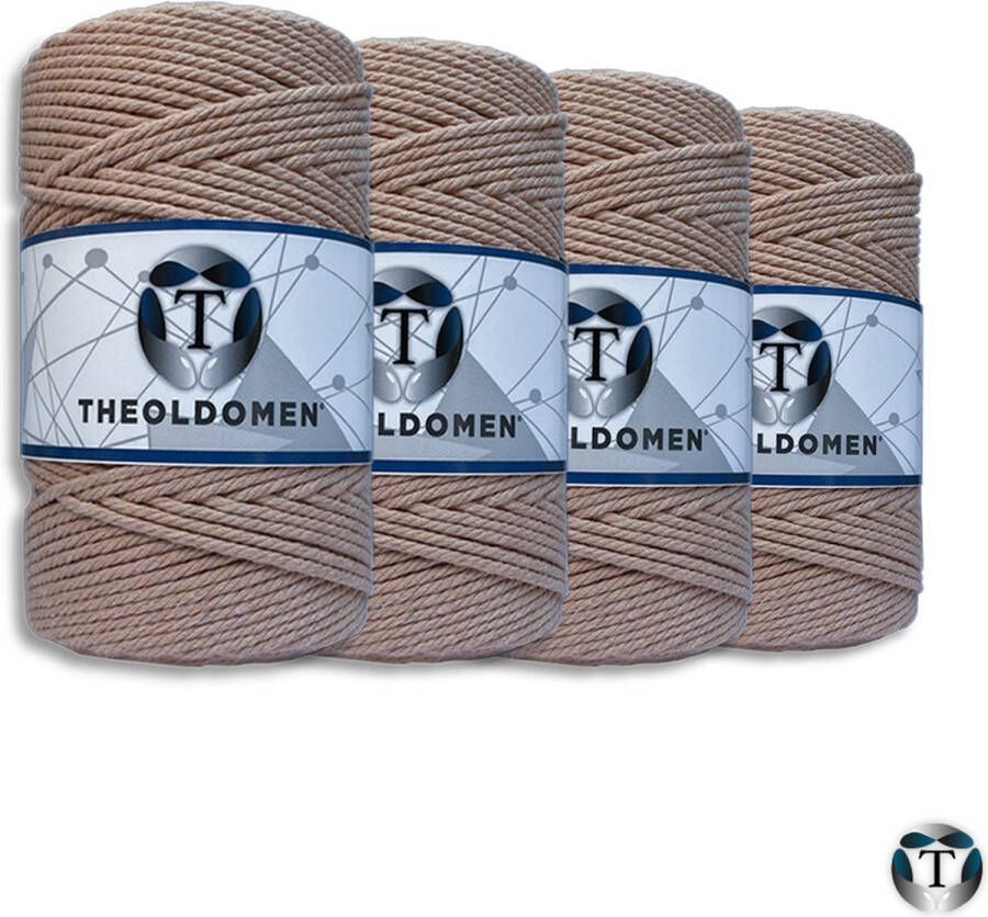 TheOldOmen Macramé Koord Bundelkorting 800 meter Brick Red 100% Katoen Macramé Touw 3mm Triple Twist Plantenhanger Dromenvanger Wandkleed Weven Knopen Breien Haken DIY