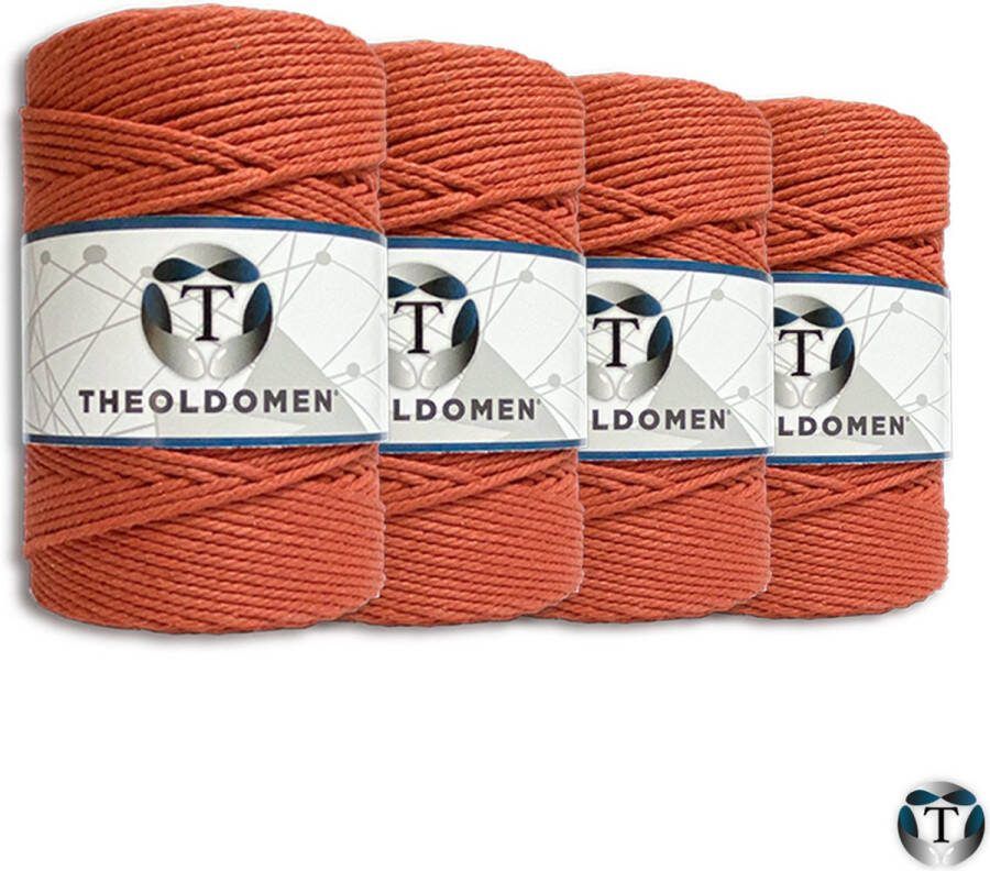 TheOldOmen Macramé Koord Bundelkorting 800 meter Rust 100% Katoen Macramé Touw 3mm Triple Twist Plantenhanger Dromenvanger Wandkleed Weven Knopen Breien Haken DIY