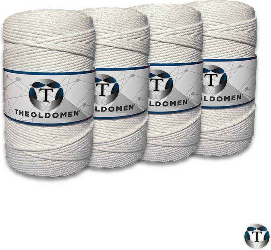 TheOldOmen Macramé Koord Bundelkorting 800 meter Wit 100% Katoen Macramé Touw 3mm Triple Twist Plantenhanger Dromenvanger Wandkleed Weven Knopen Breien Haken DIY