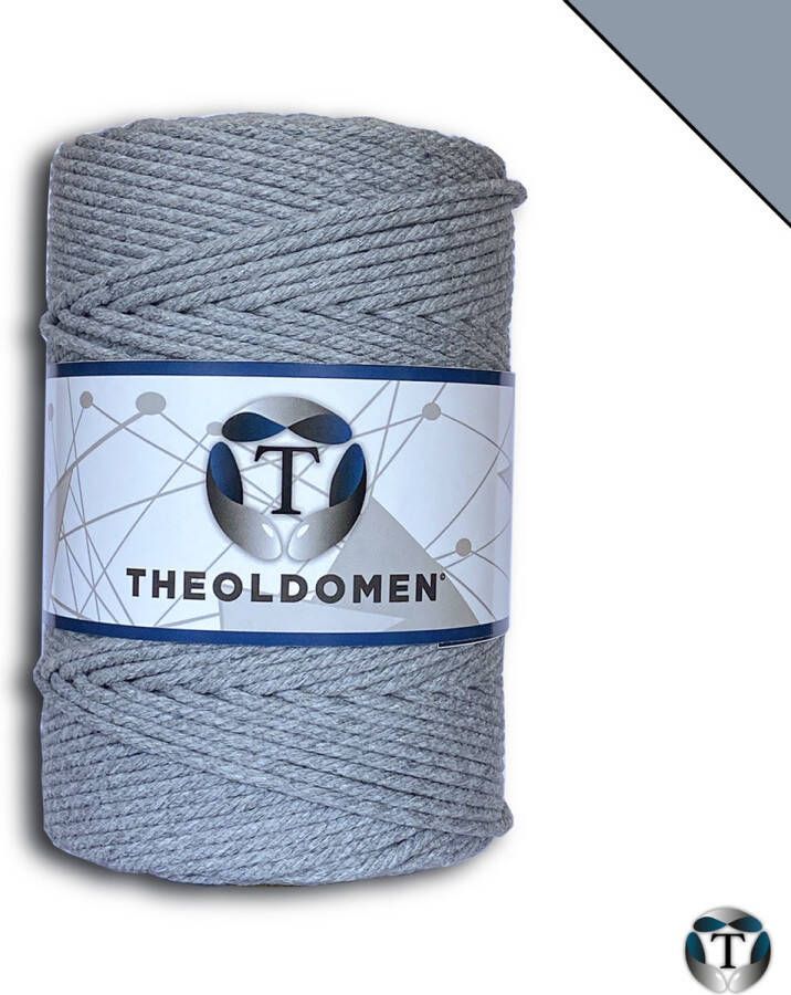 TheOldOmen Macramé Koord | Lichtgrijs | 200 meter | 100% Katoen | Macramé Touw | Macramé | Voor Macramé Plantenhanger | Wandkleed | Dromenvanger | Triple Twist | DIY | Touw | 3mm | |