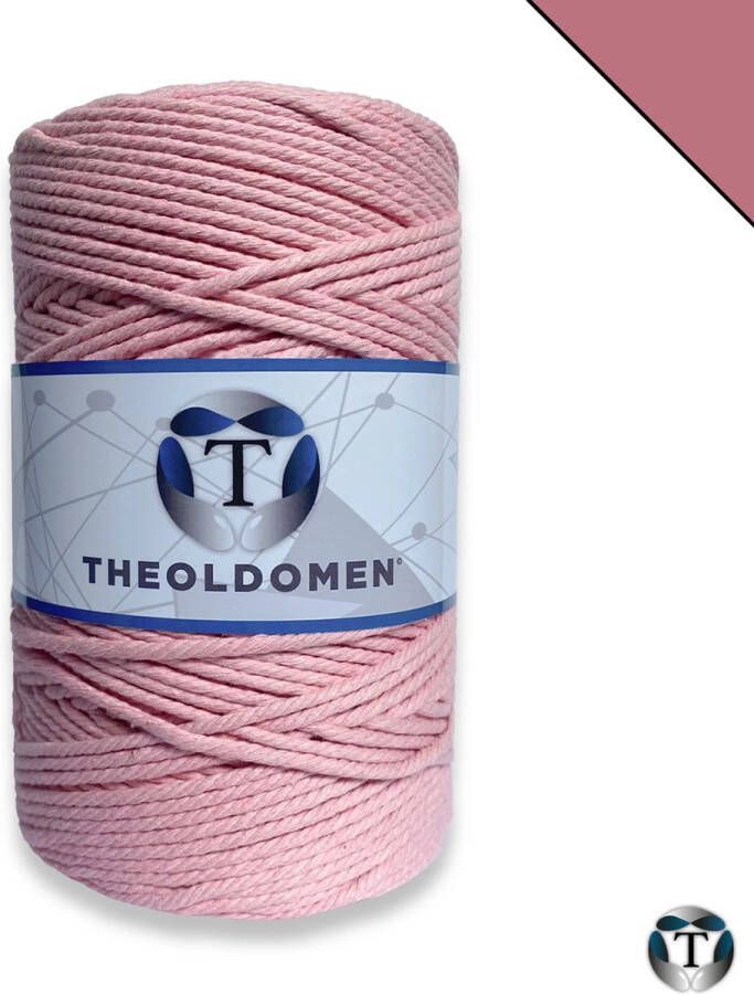 TheOldOmen Macramé Koord | Nude Roze | 200 meter | 100% Katoen | Macramé Touw | Macramé | Voor Macramé Plantenhanger | Wandkleed | Dromenvanger | Triple Twist | DIY | Touw | 3mm | |