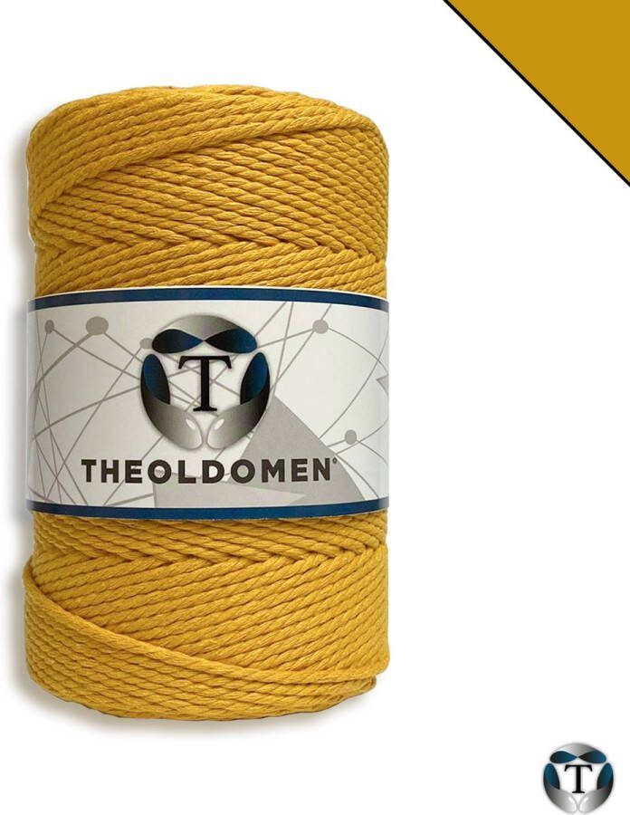 TheOldOmen Macramé Koord | Oker | 200 meter | 100% Katoen | Macramé Touw | Macramé | Voor Macramé Plantenhanger | Wandkleed | Dromenvanger | Triple Twist | DIY | Touw | 3mm | |